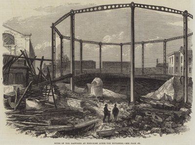 Ruines des usines à gaz de Nine-Elms après l